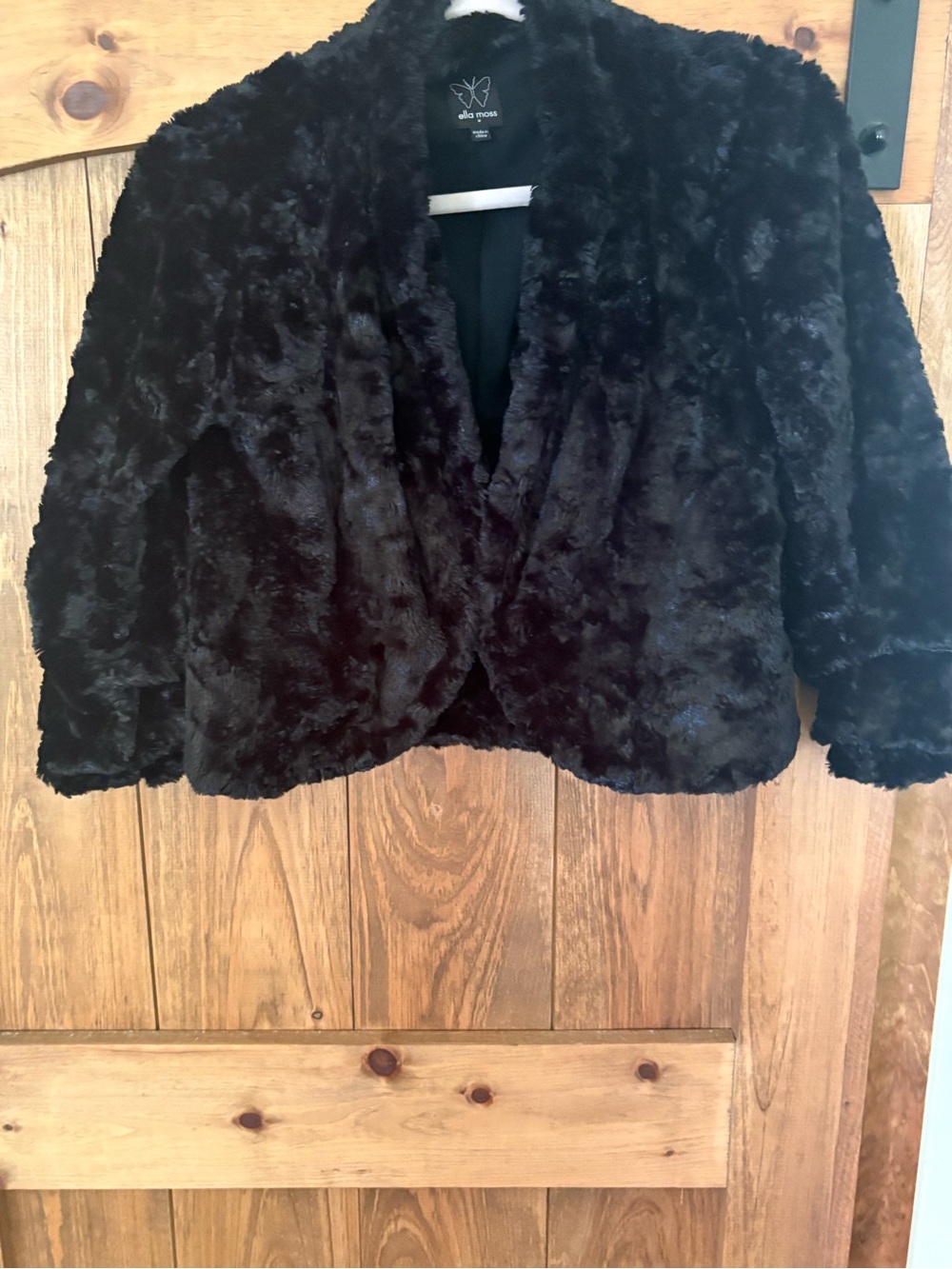 Ella Moss Black Faux Fur Teddy Jacket